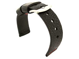 Genuine Leather Watch Strap RIVIERA RM Black/Red 22mm