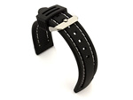 Silicon Rubber Waterproof Watch Strap Panor Black / White 22mm