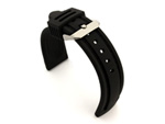 Silicon Rubber Waterproof Watch Strap Panor Black / Black 20mm