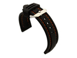 Silicon Rubber Waterproof Watch Strap Panor Black / Orange 20mm