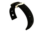 WATCH STRAP Silicon SPORTS Waterproof Stainless Steel Buckle Black/Black 20mm