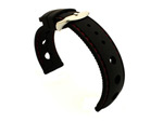 WATCH STRAP Silicon SPORTS Waterproof Stainless Steel Buckle Black/Red 20mm