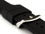 24mm Black/Black - Silicon Watch Strap / Band with Thread, Waterproof