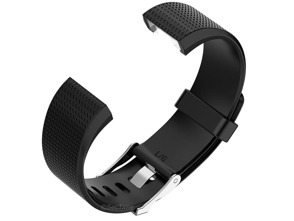 Replacement Silicone Watch Strap Band For Fitbit Charge 2 Black - Large - 03