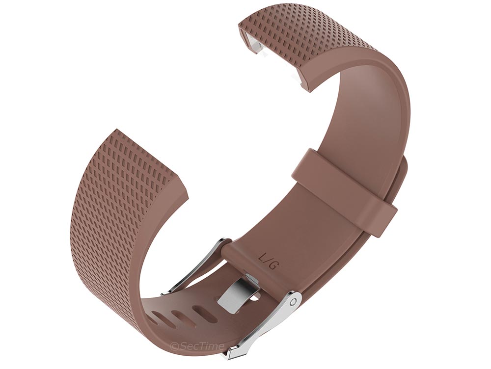 Replacement Silicone Watch Strap Band For Fitbit Charge 2 Brown - Large - 03