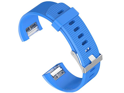Replacement Silicone Watch Strap Band For Fitbit Charge 2 Sky Blue - Large