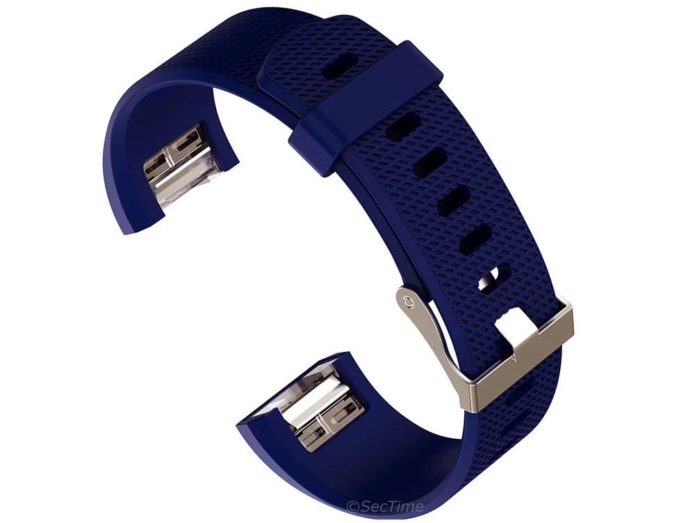 Replacement Silicone Watch Strap Band For Fitbit Charge 2 Blue - Large - 02