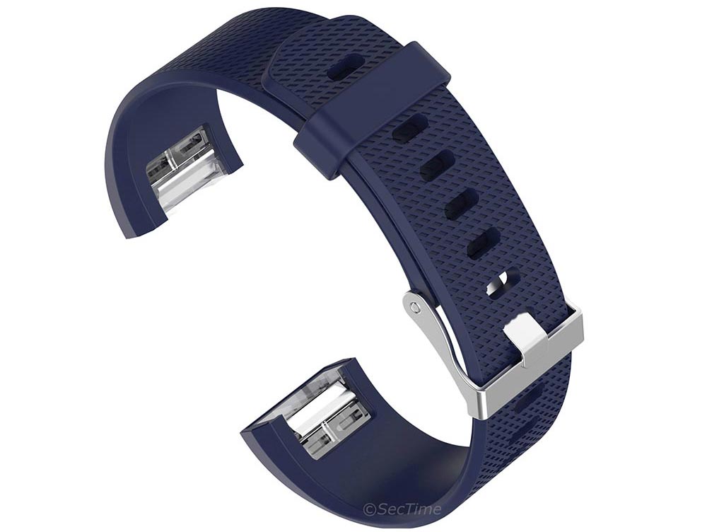 Replacement Silicone Watch Strap Band For Fitbit Charge 2 Navy Blue - Small - 02