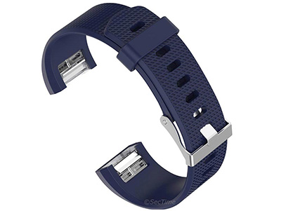 Replacement Silicone Watch Strap Band For Fitbit Charge 2 Navy Blue - Large