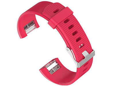 Replacement Silicone Watch Strap Band For Fitbit Charge 2 Red - Large