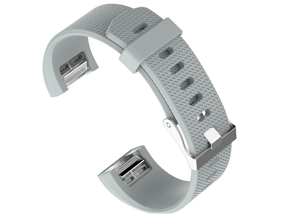 Replacement Silicone Watch Strap Band For Fitbit Charge 2 Light Grey - Large - 02