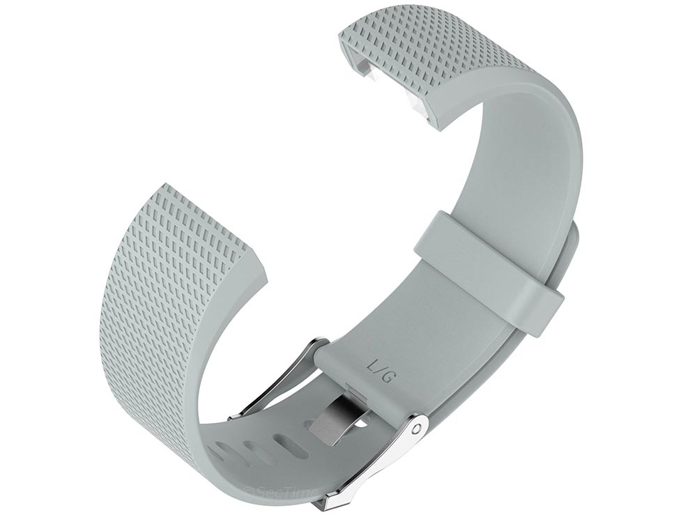 Replacement Silicone Watch Strap Band For Fitbit Charge 2 Light Grey - Large - 03