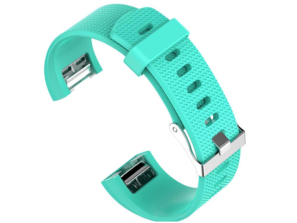 Replacement Silicone Watch Strap Band For Fitbit Charge 2 Turquoise - Large - 02