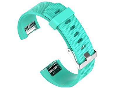 Replacement Silicone Watch Strap Band For Fitbit Charge 2 Turquoise - Large