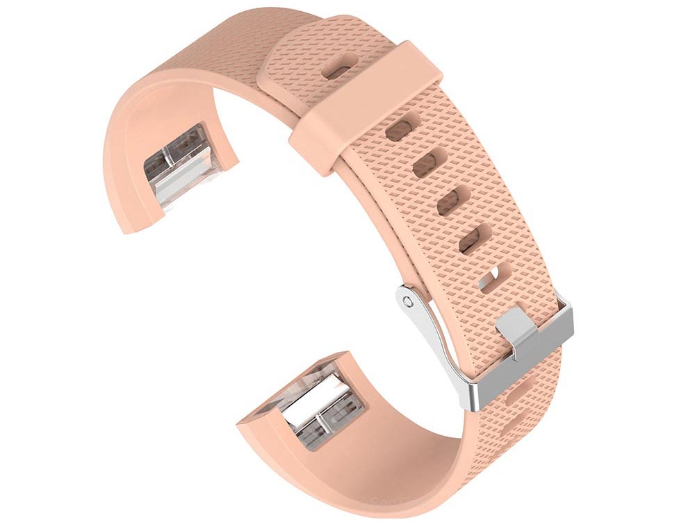 Replacement Silicone Watch Strap Band For Fitbit Charge 2 Sweet Salmon - Large - 02