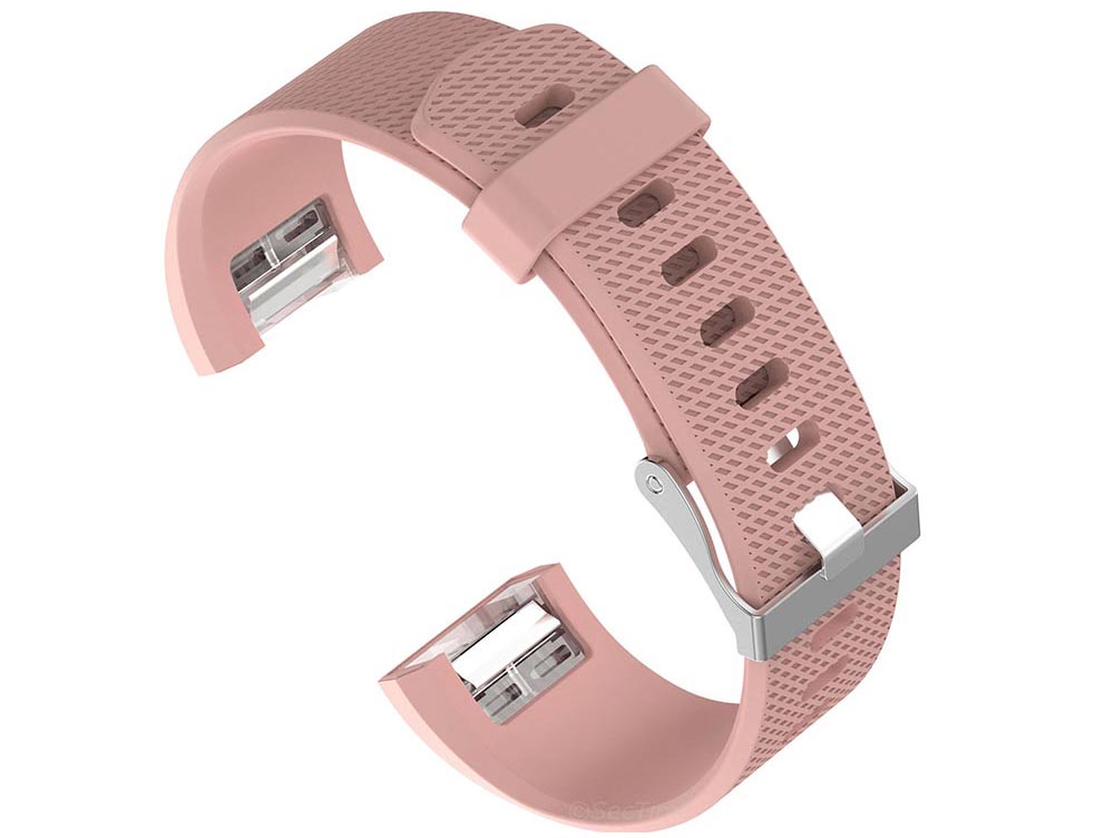 Replacement Silicone Watch Strap Band For Fitbit Charge 2 Salmon - Large - 02