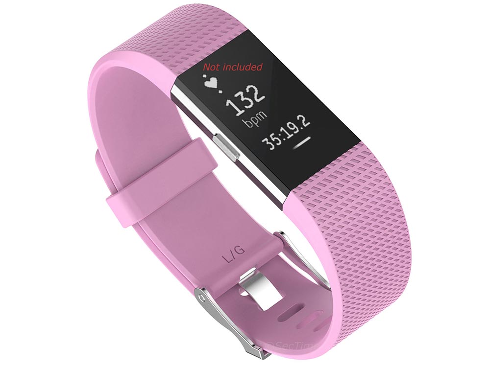 Replacement Silicone Watch Strap Band For Fitbit Charge 2 Pink - Large