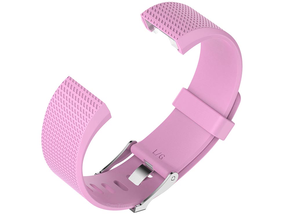 Replacement Silicone Watch Strap Band For Fitbit Charge 2 Pink - Large - 03