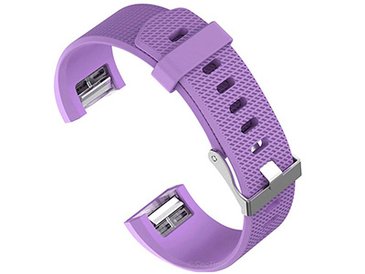 Replacement Silicone Watch Strap Band For Fitbit Charge 2 Lilac - Large