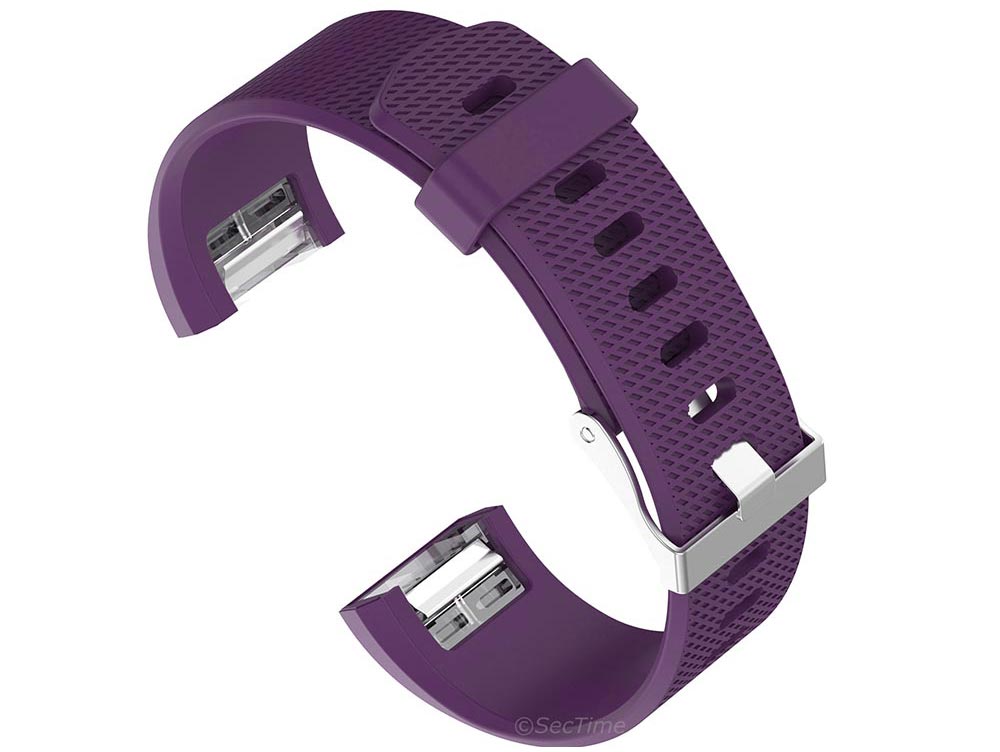 Replacement Silicone Watch Strap Band For Fitbit Charge 2 Purple - Large - 02