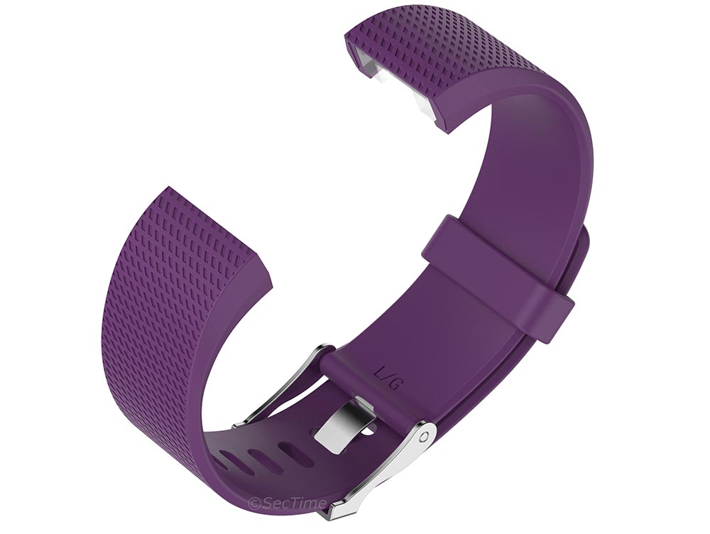 Replacement Silicone Watch Strap Band For Fitbit Charge 2 Purple - Large - 03