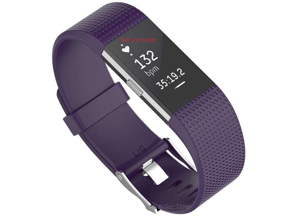 Replacement Silicone Watch Strap Band For Fitbit Charge 2 Dark Purple - Small - 01