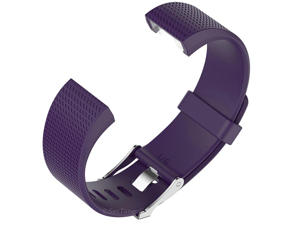 Replacement Silicone Watch Strap Band For Fitbit Charge 2 Dark Purple - Large - 03