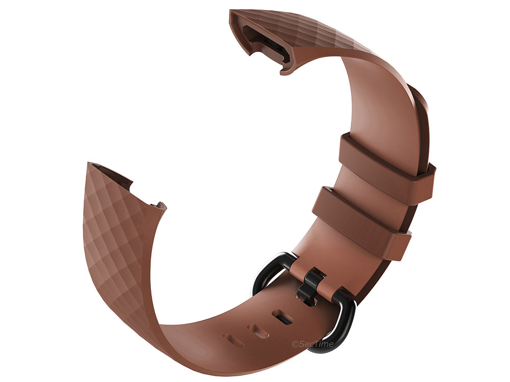 Replacement Silicone Watch Strap Band For Fitbit Charge 3 Brown - Small - 03