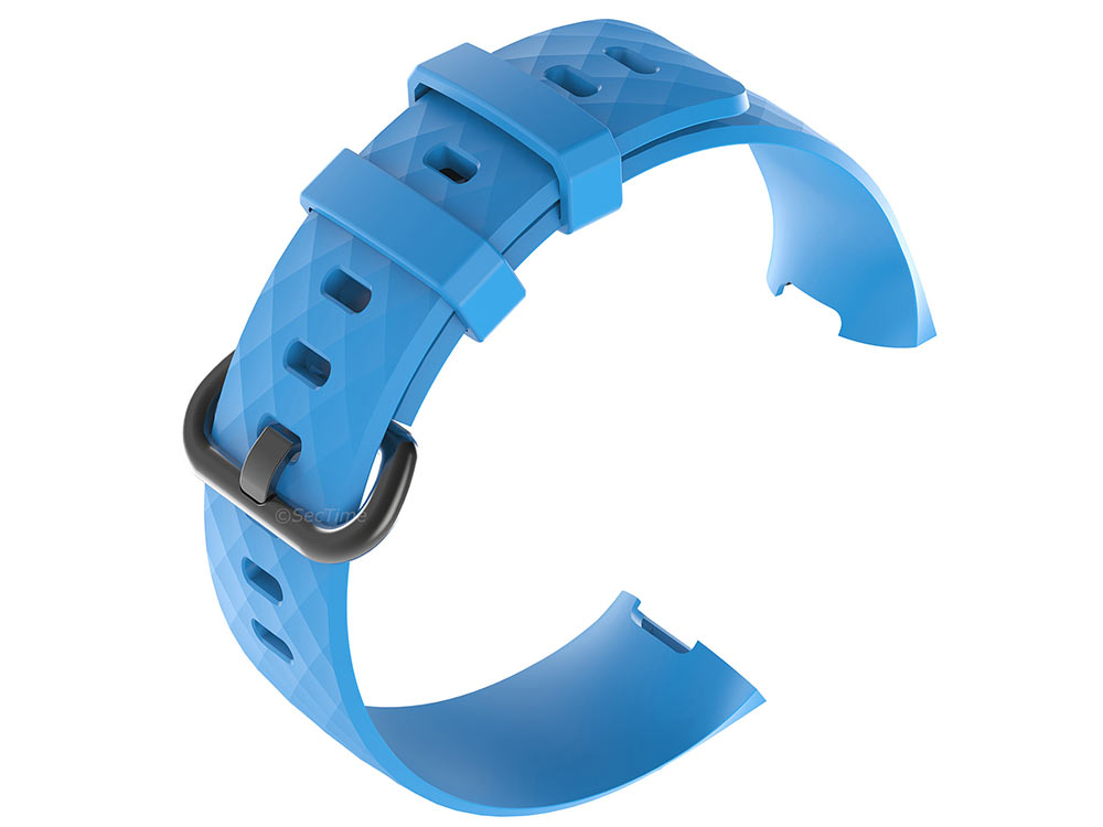 Replacement Silicone Watch Strap Band For Fitbit Charge 3 Sky Blue - Large - 02