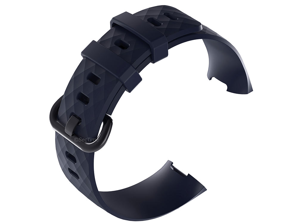 Replacement Silicone Watch Strap Band For Fitbit Charge 3 Navy Blue - Large - 02