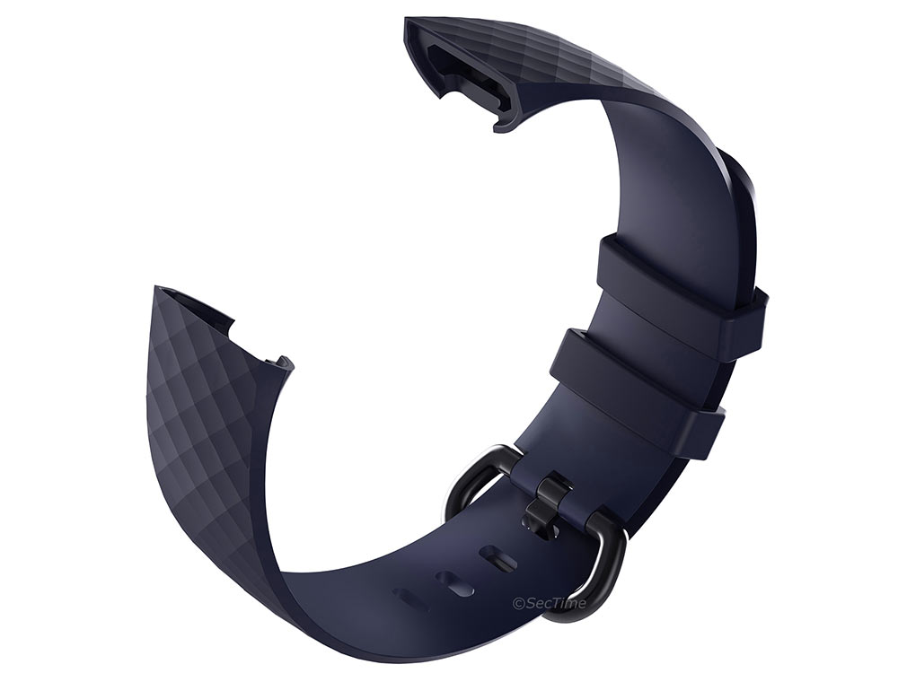 Replacement Silicone Watch Strap Band For Fitbit Charge 3 Navy Blue - Large - 03