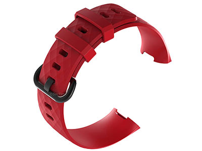 Replacement Silicone Watch Strap Band For Fitbit Charge 3 Red - Large