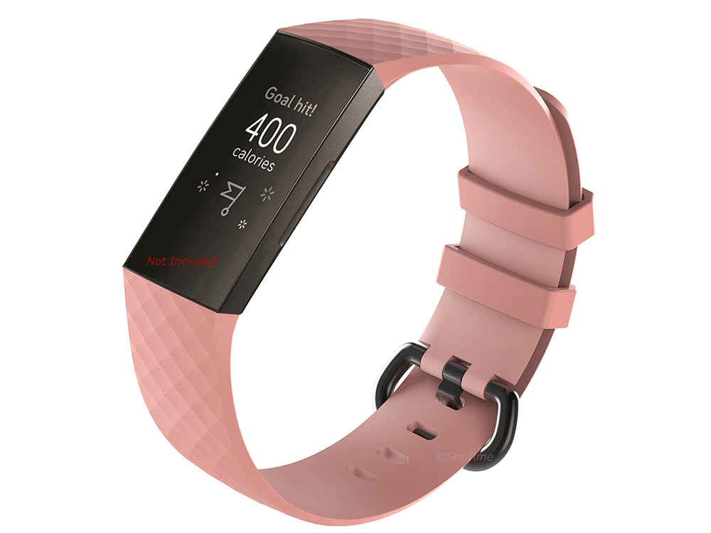 Replacement Silicone Watch Strap Band For Fitbit Charge 3 Salmon - Large