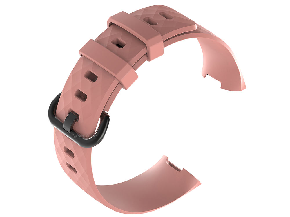 Replacement Silicone Watch Strap Band For Fitbit Charge 3 Salmon - Large - 02