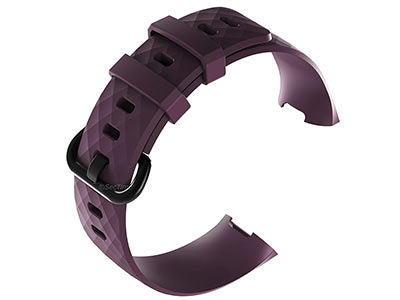 Replacement Silicone Watch Strap Band For Fitbit Charge 3 Purple - Large