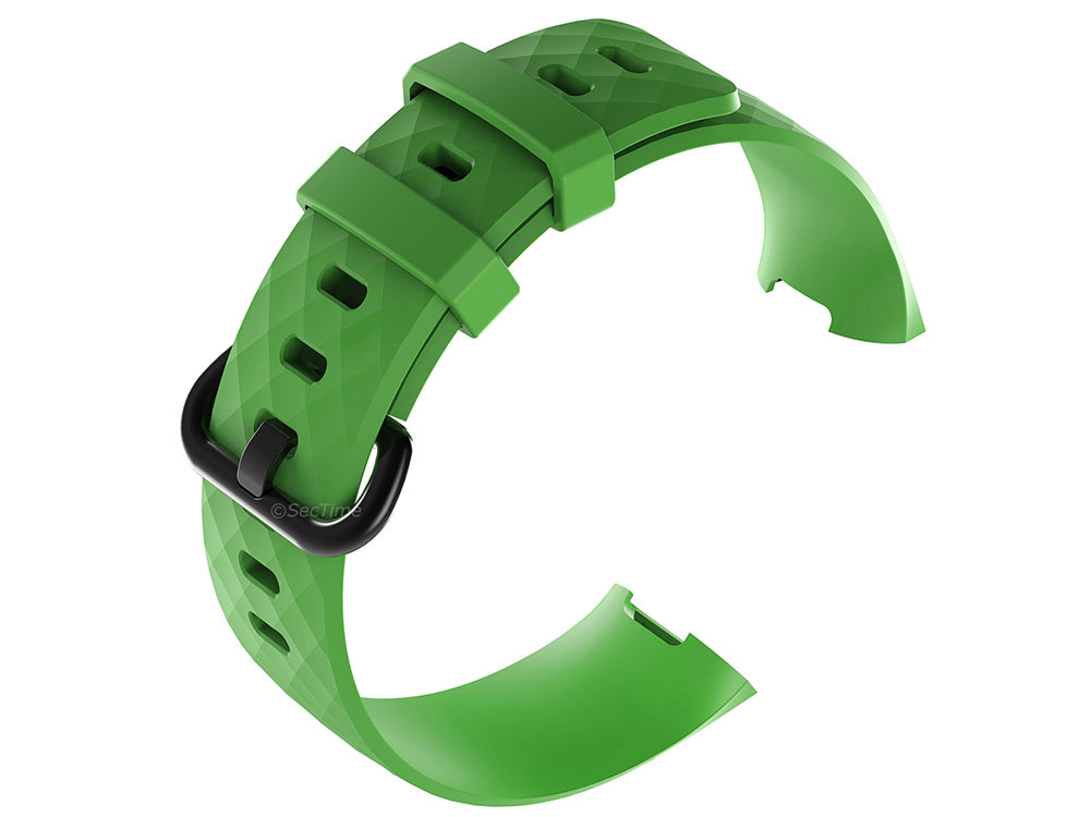Replacement Silicone Watch Strap Band For Fitbit Charge 3 Green - Large - 02