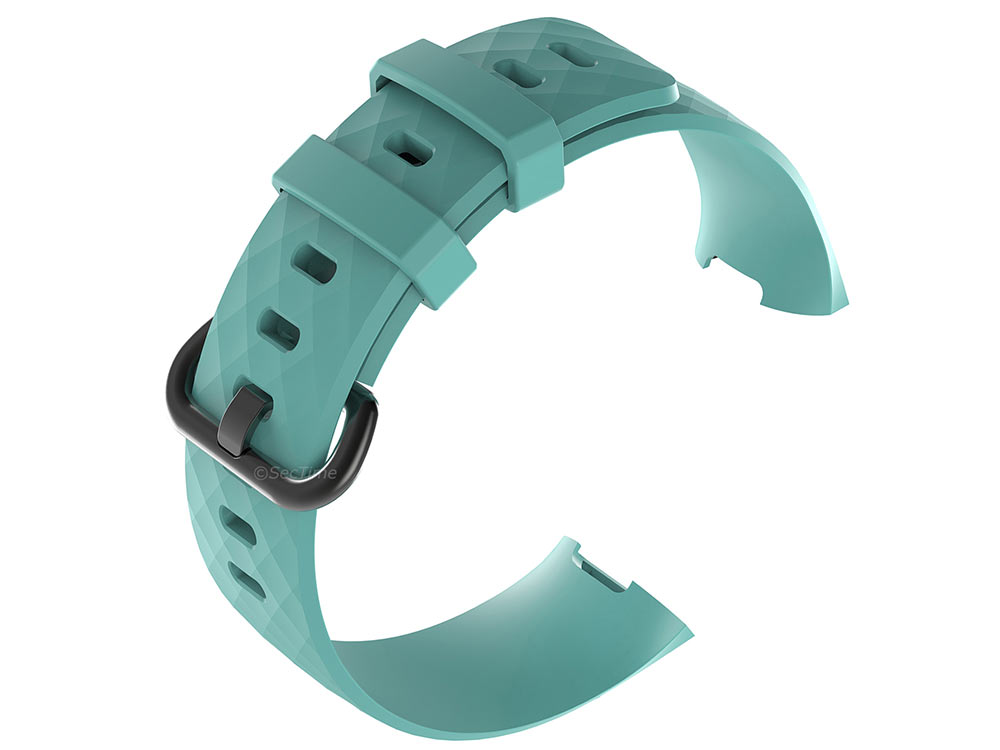 Replacement Silicone Watch Strap Band For Fitbit Charge 3 Teal - Large - 02