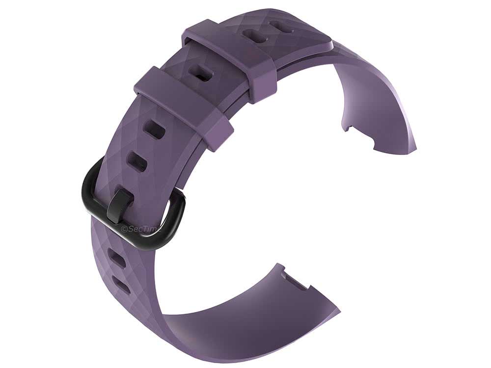 Replacement Silicone Watch Strap Band For Fitbit Charge 3 Violet - Large - 02