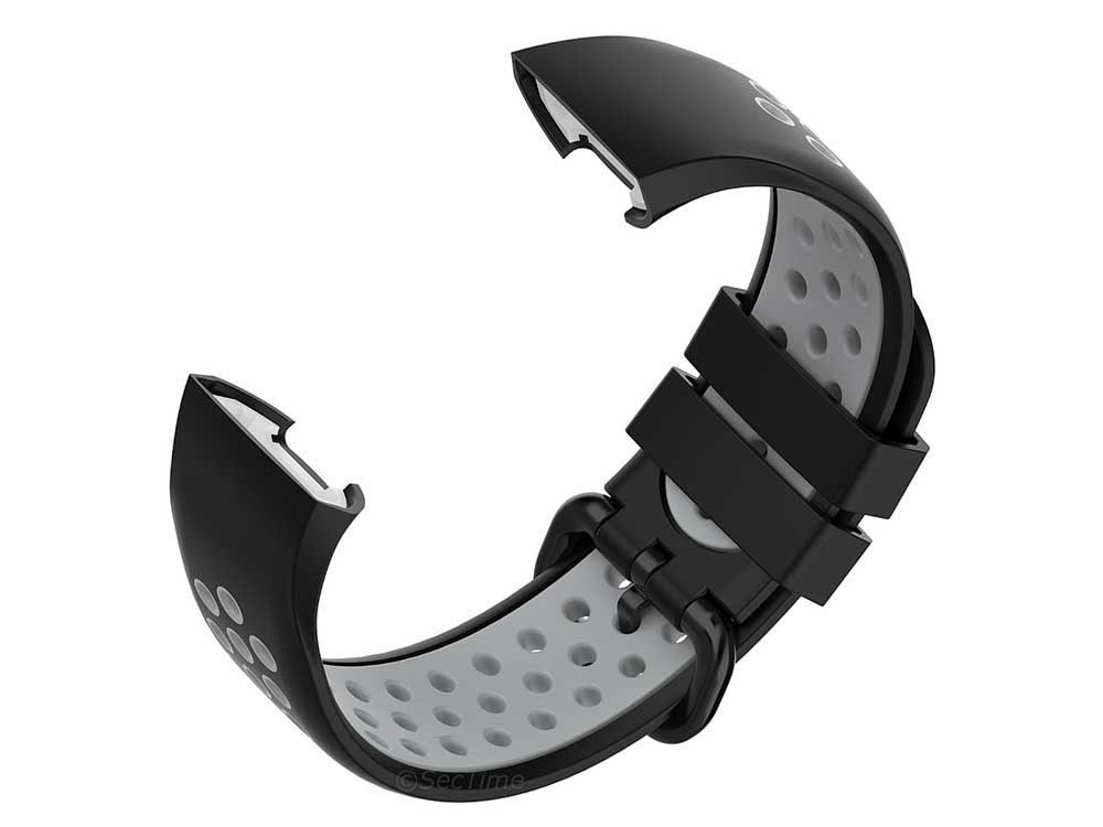 Replacement Silicone Watch Strap Band For Fitbit Charge 3, 4 Black/Grey - Universal - 04