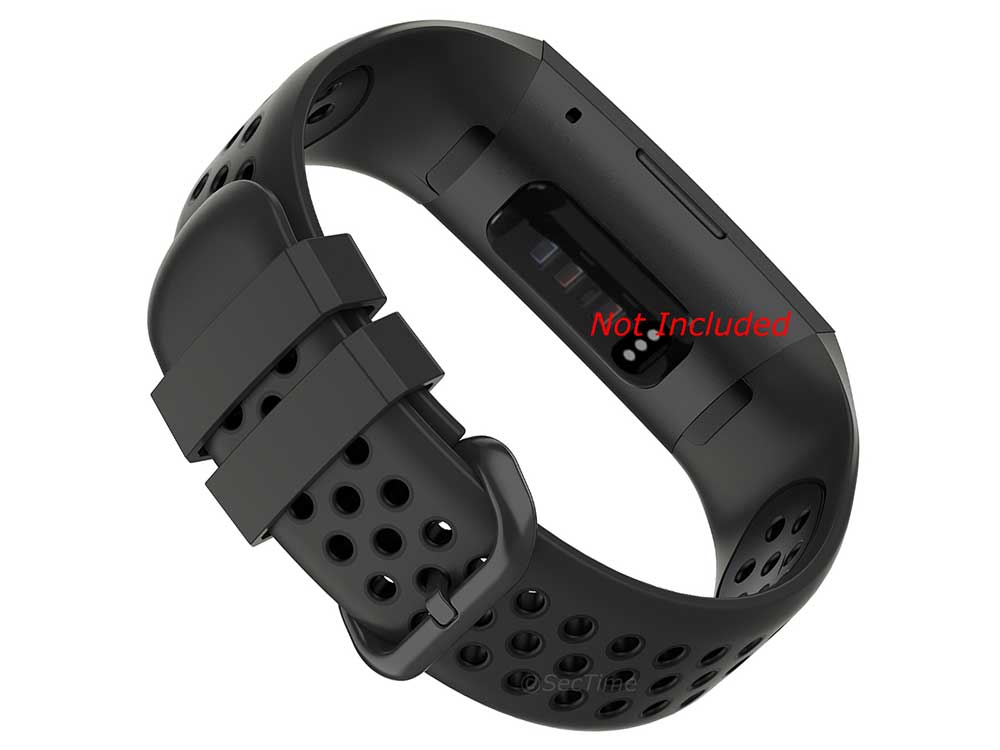 Replacement Silicone Watch Strap Band For Fitbit Charge 3, 4 - Graphite/Black - Universal - 02
