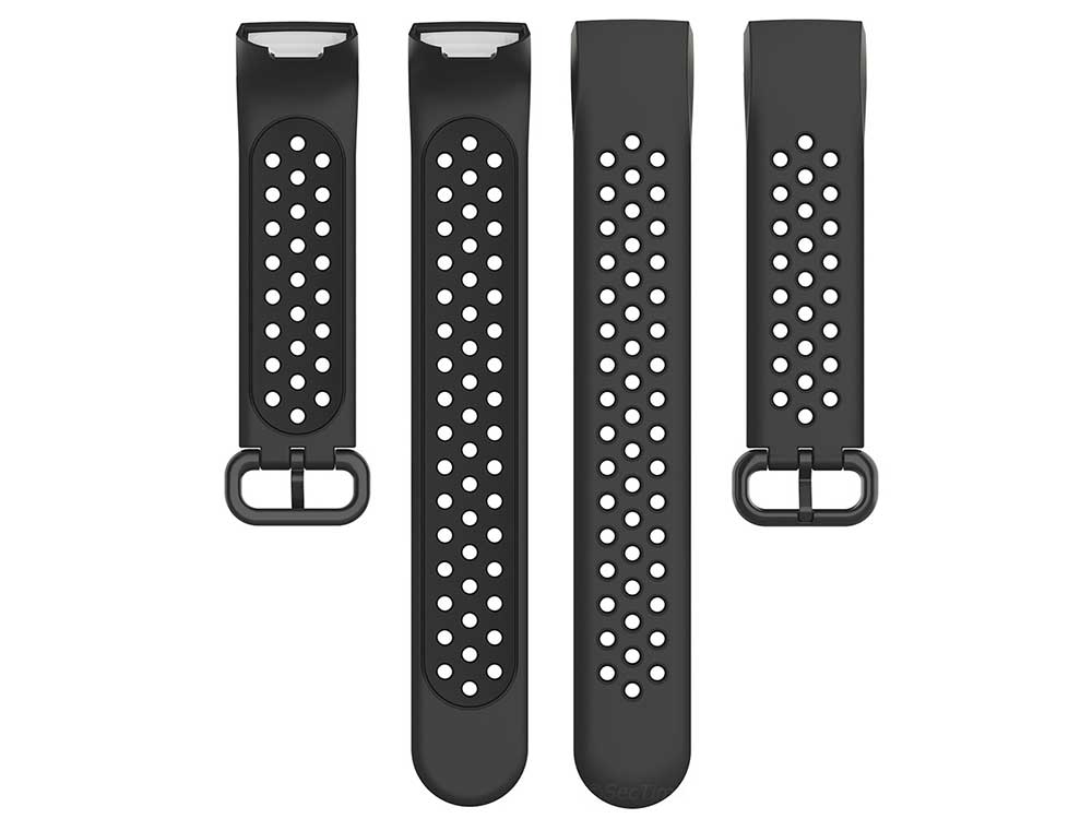 Replacement Silicone Watch Strap Band For Fitbit Charge 3, 4 Graphite/Black - Universal - 05