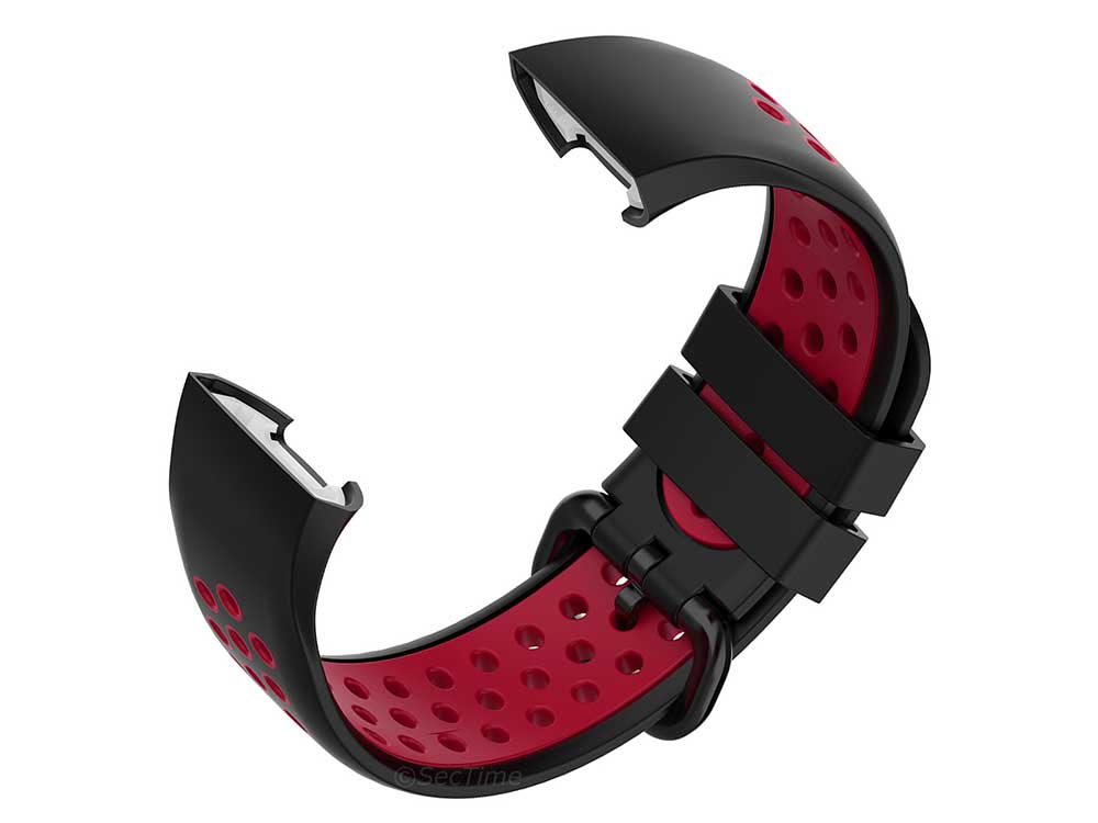 Replacement Silicone Watch Strap Band For Fitbit Charge 3, 4 Black/Red - Universal - 04