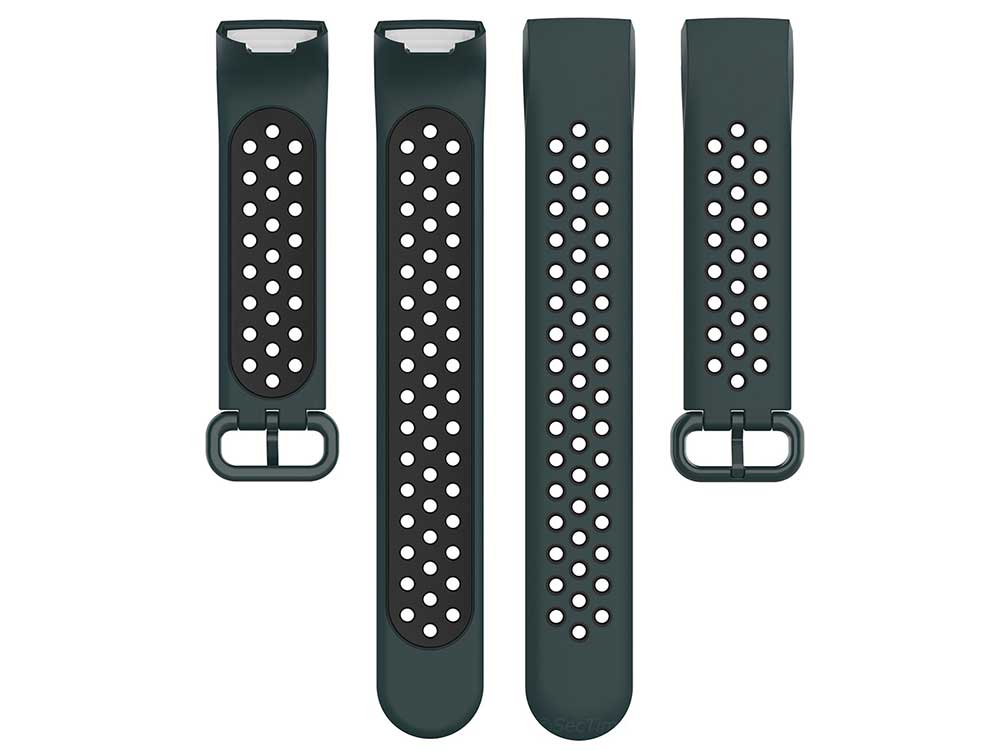 Replacement Silicone Watch Strap Band For Fitbit Charge 3, 4 Green/Black - Universal - 05