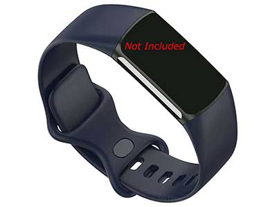 Replacement Silicone Watch Strap Band For Fitbit Charge 5 Navy Blue - Large