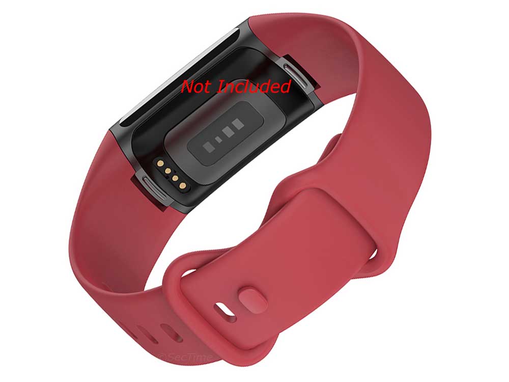 Replacement Silicone Watch Strap Band For Fitbit Charge 5 Red - Small - 02