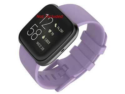 Silicone Watch Strap Band QR For Fitbit Versa 1, 2, Lite - Lilac Large - M1