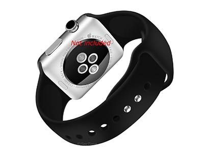 Silicone Watch Strap Band For Apple iWatch 38mm/40mm Black - Large - M1