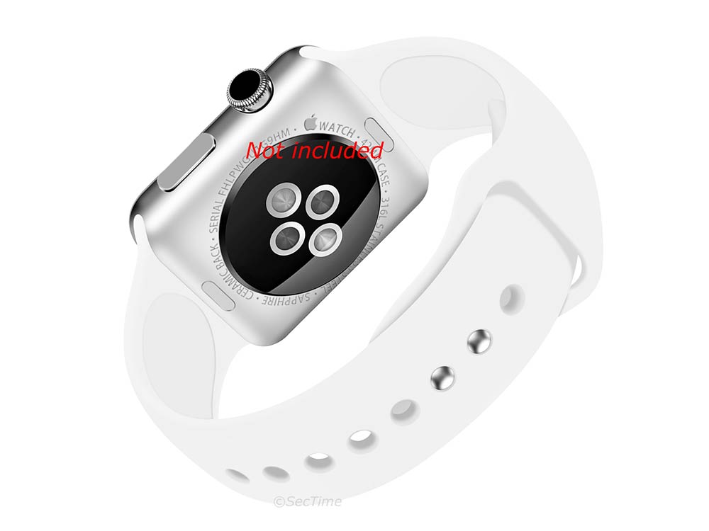 Silicone Watch Strap Band For Apple iWatch 42mm/44mm White - Small - M1 - 02