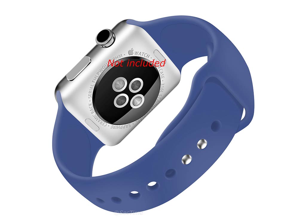 Silicone Watch Strap Band For iWatch 38mm/40mm Blue - Large - M1 - 02