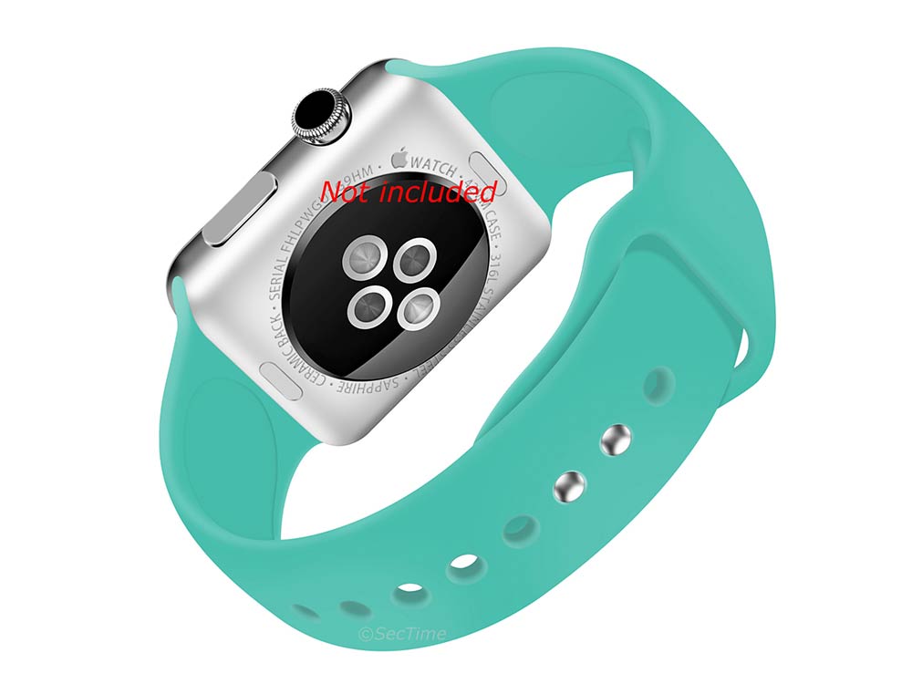 Silicone Watch Strap Band For iWatch 38mm/40mm Turquoise - Small - M1 - 02